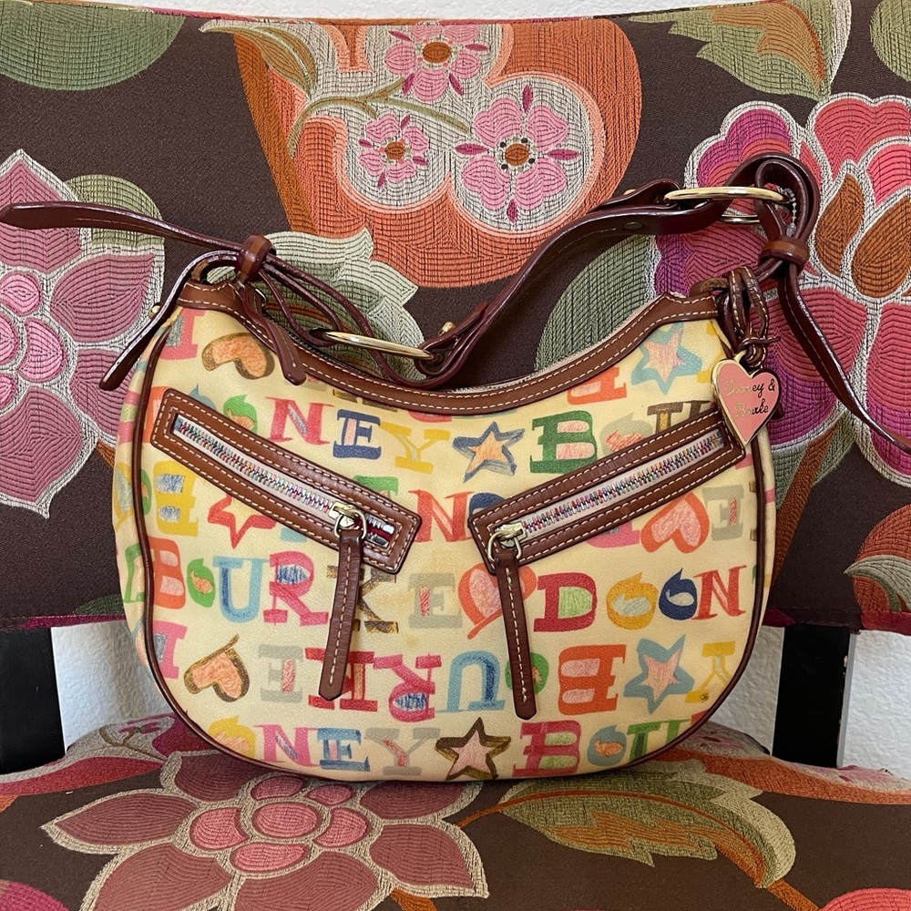 Dooney & Bourke Doodle Logo Hobo Shoulder Purse